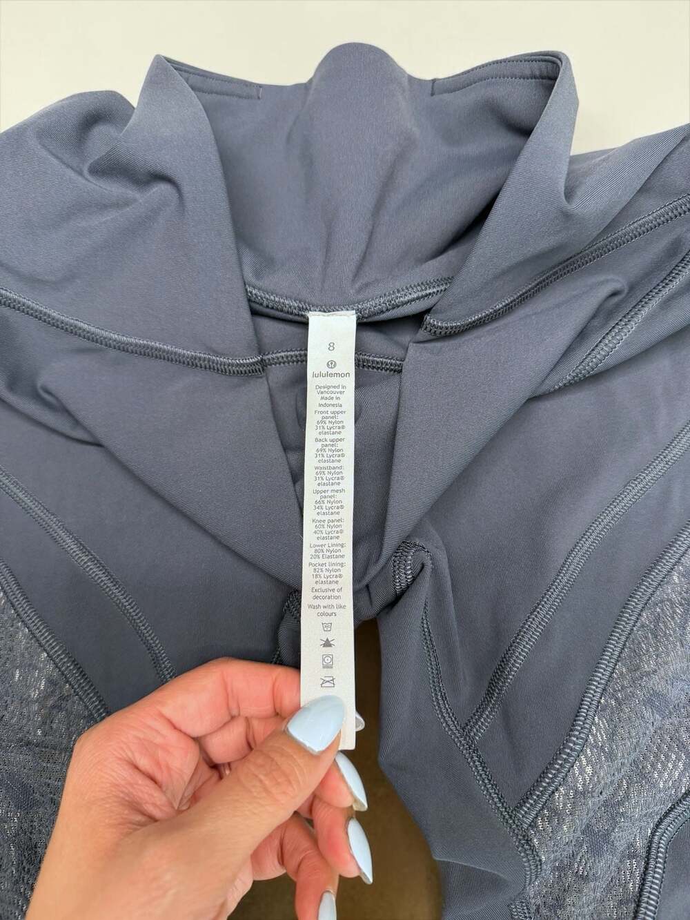 Lululemon Reveal Tight Digirender 25" Graphite Grey Mesh Lace Leggings - Picture 4 of 6